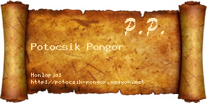 Potocsik Pongor névjegykártya